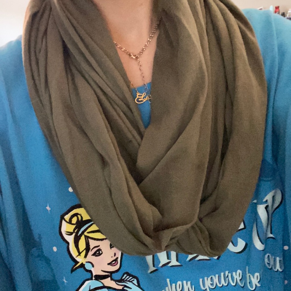 Olive green infinity scarf